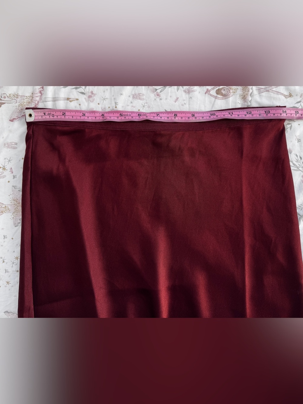 ANINE BING Bar Silk Skirt Bordeaux Burgundy 100% Silk Midi Size M - Picture 12 of 14